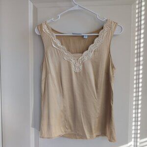 Nordstrom 100% silk champagne camisole top .